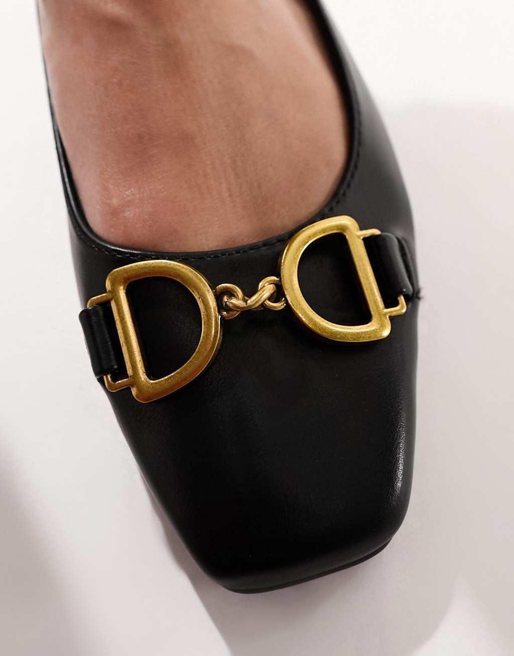 ASOS DESIGN Leighton square toe ballet flats Product Image