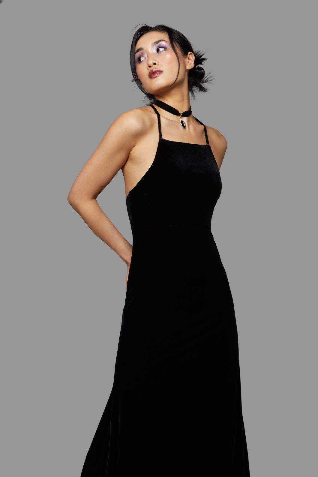 HALTERNECK A-LINE MAXI DRESS Product Image