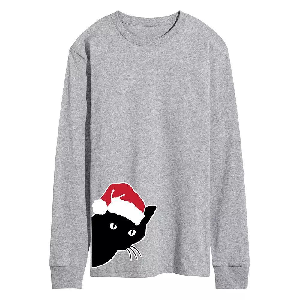 Men's Peeking Cat Long Sleeve Tee,  Product Image