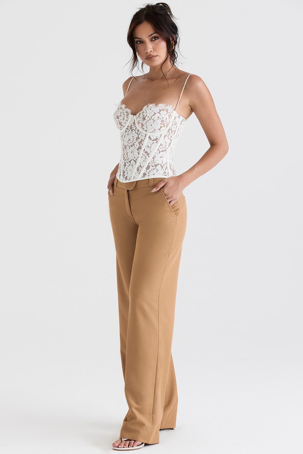 Cameron  caramel relaxed tailored trousers Product Image