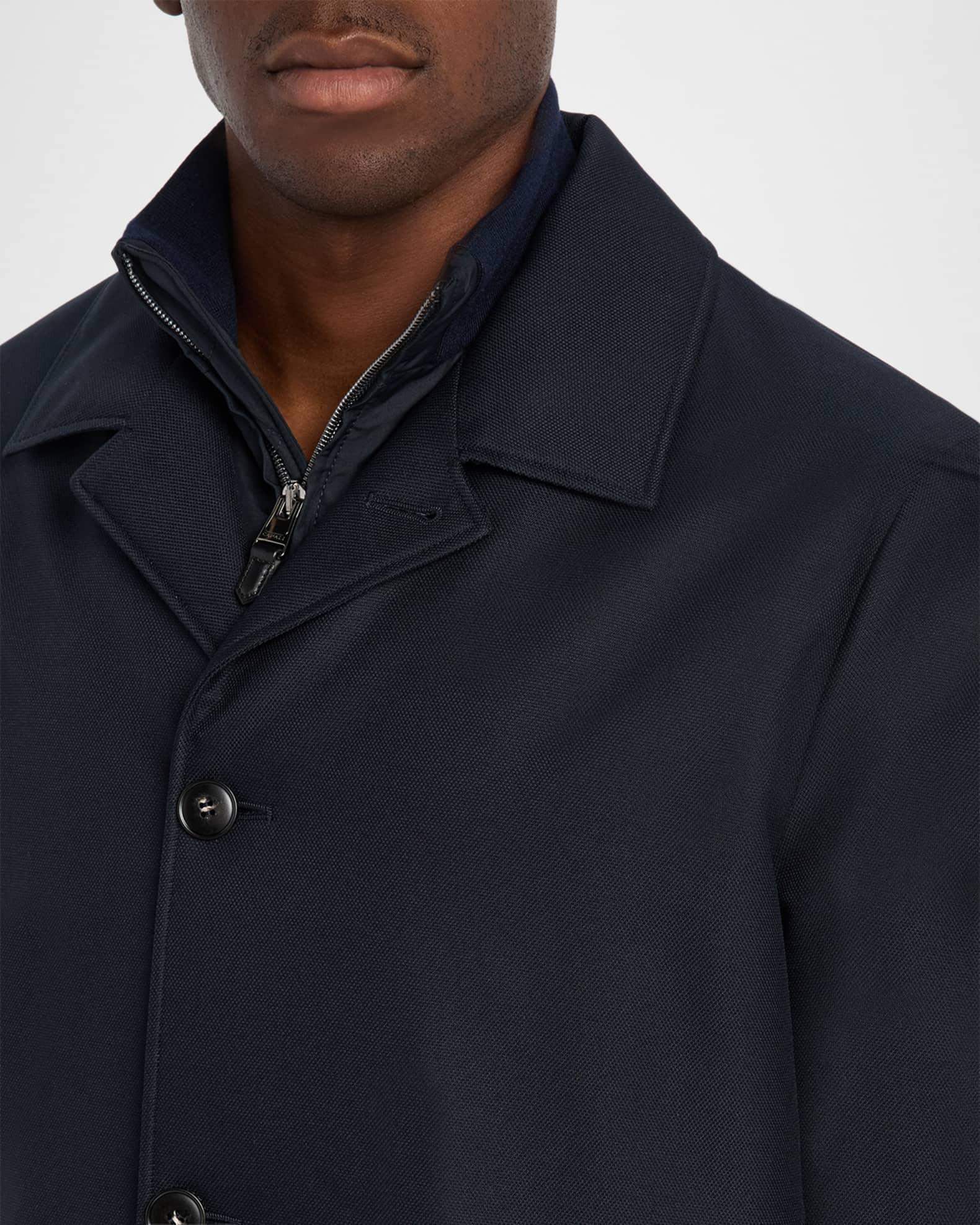 Men's Single-Breasted Technical Raincoat  Product Image