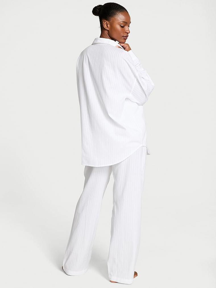 Modal-Cotton Striped Long Pajama Set Product Image
