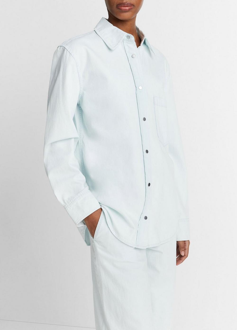 Cotton Twill Snap-Front Overshirt Product Image