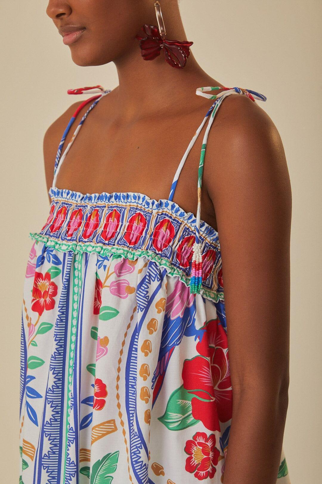 Off-White Flowers Beach Maxi Dress Product Image