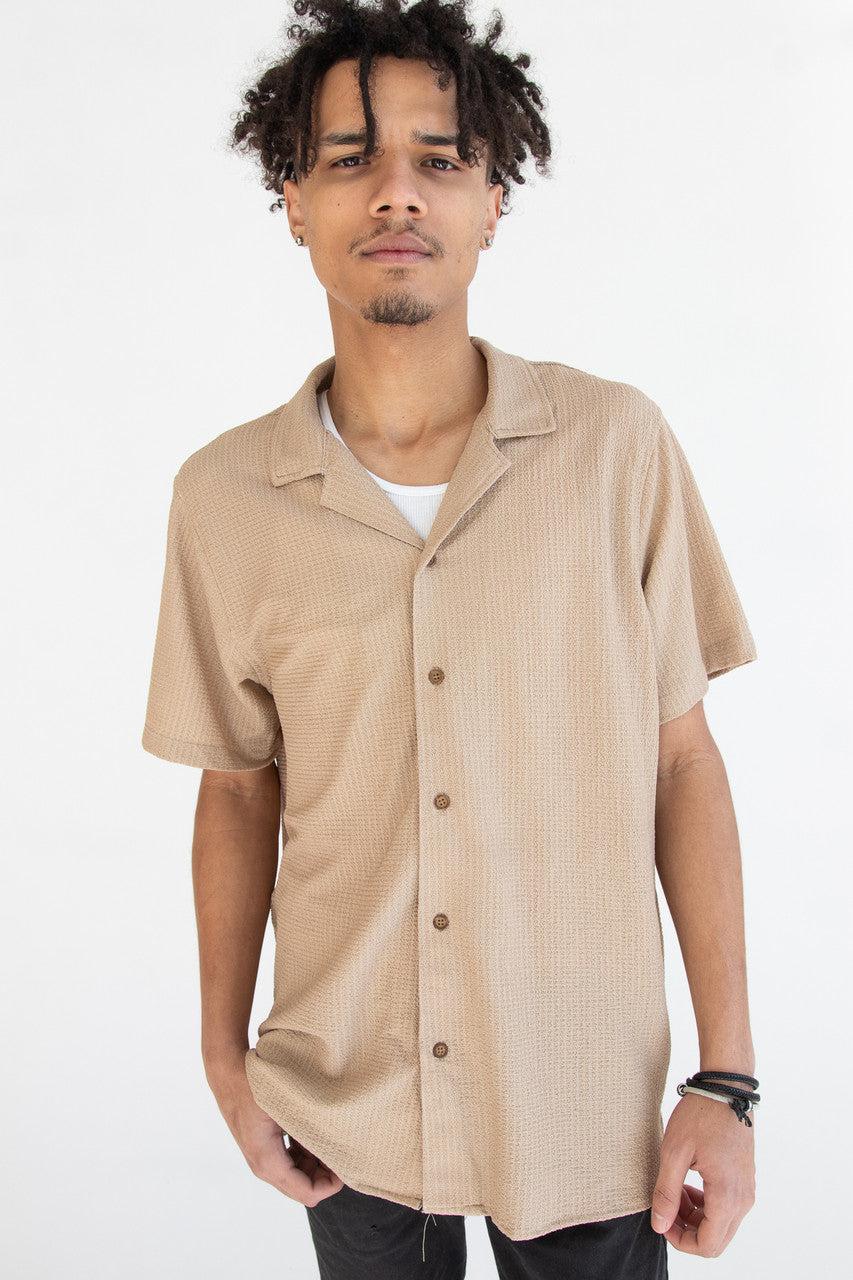 Lightweight Textured Button Up Shirt Product Image