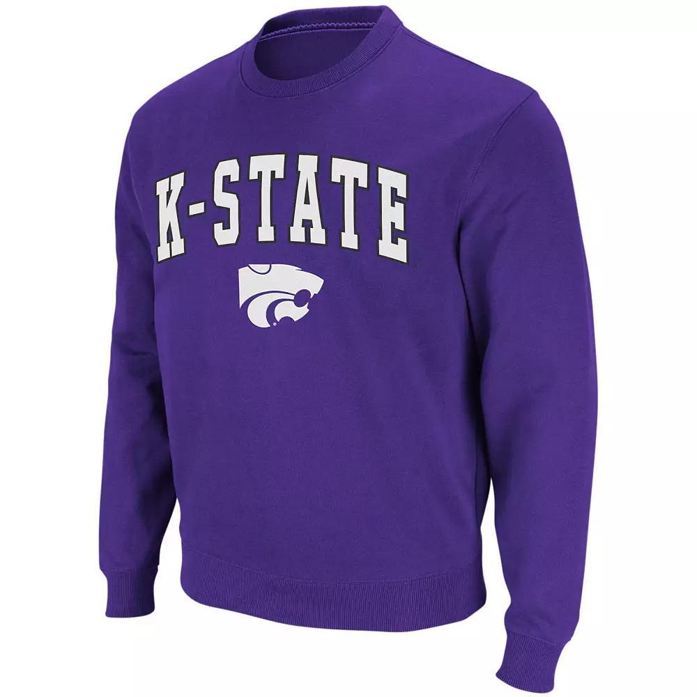 Men's Colosseum Purple Kansas State Wildcats Arch & Logo Crew Neck Sweatshirt, Size: XL Product Image