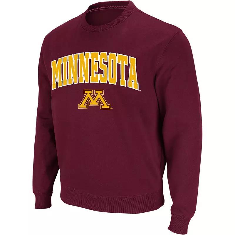 Mens Colosseum Maroon Minnesota Golden Gophers Arch & Logo Crew Neck Sweatshirt Product Image