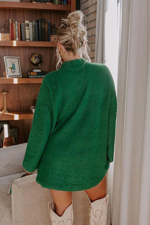 Cozy Couture Knit Sweater in Kelly Green Product Image