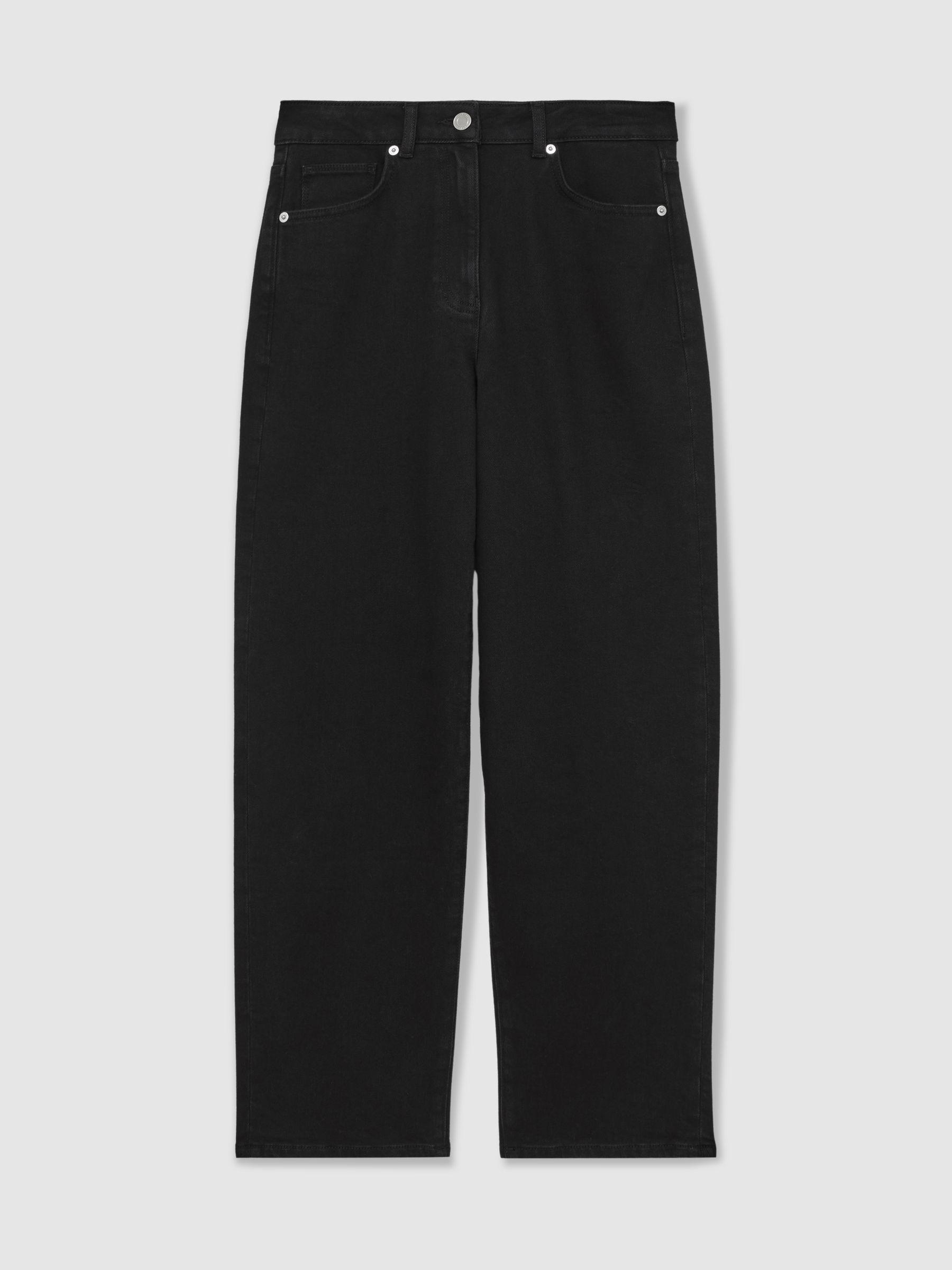 Mid Rise Straight Leg Jeans in Black Product Image