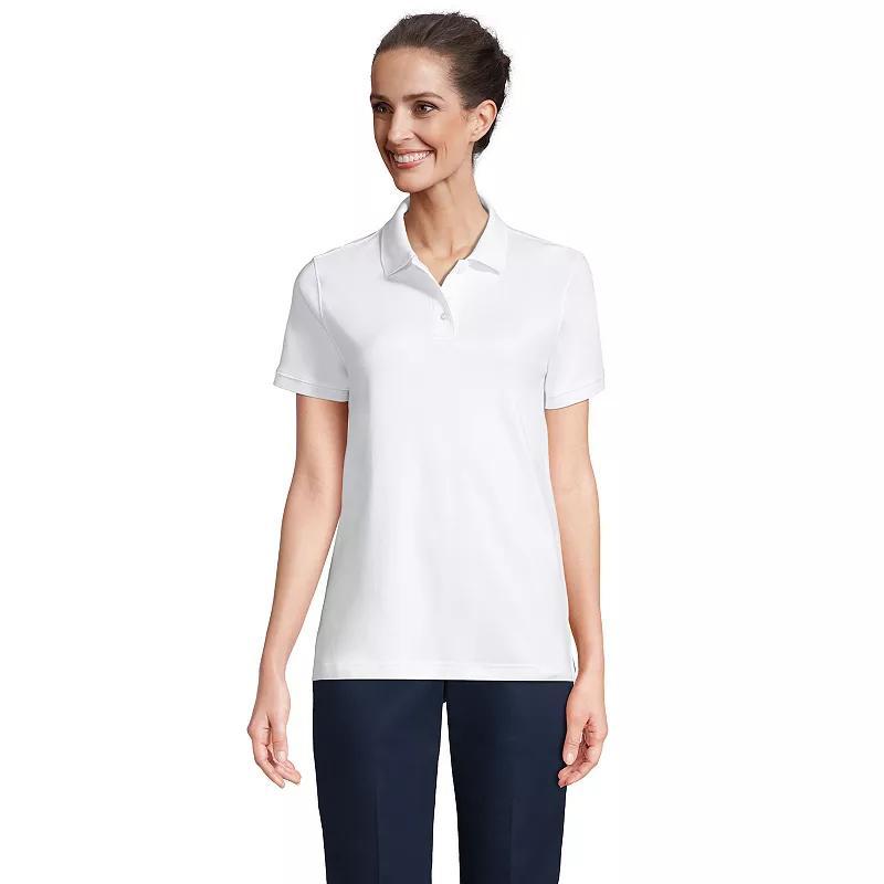 Women's Lands' End School Uniform Classic Short Sleeve Interlock Polo Top, Size: Small, Classic Blue Product Image