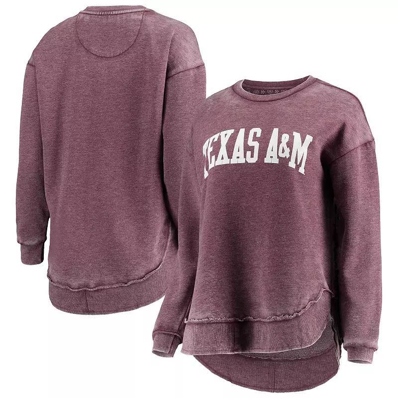 Women's Pressbox Maroon Texas A&M Aggies Vintage Wash Pullover Sweatshirt, Size: 2XL, Red Product Image