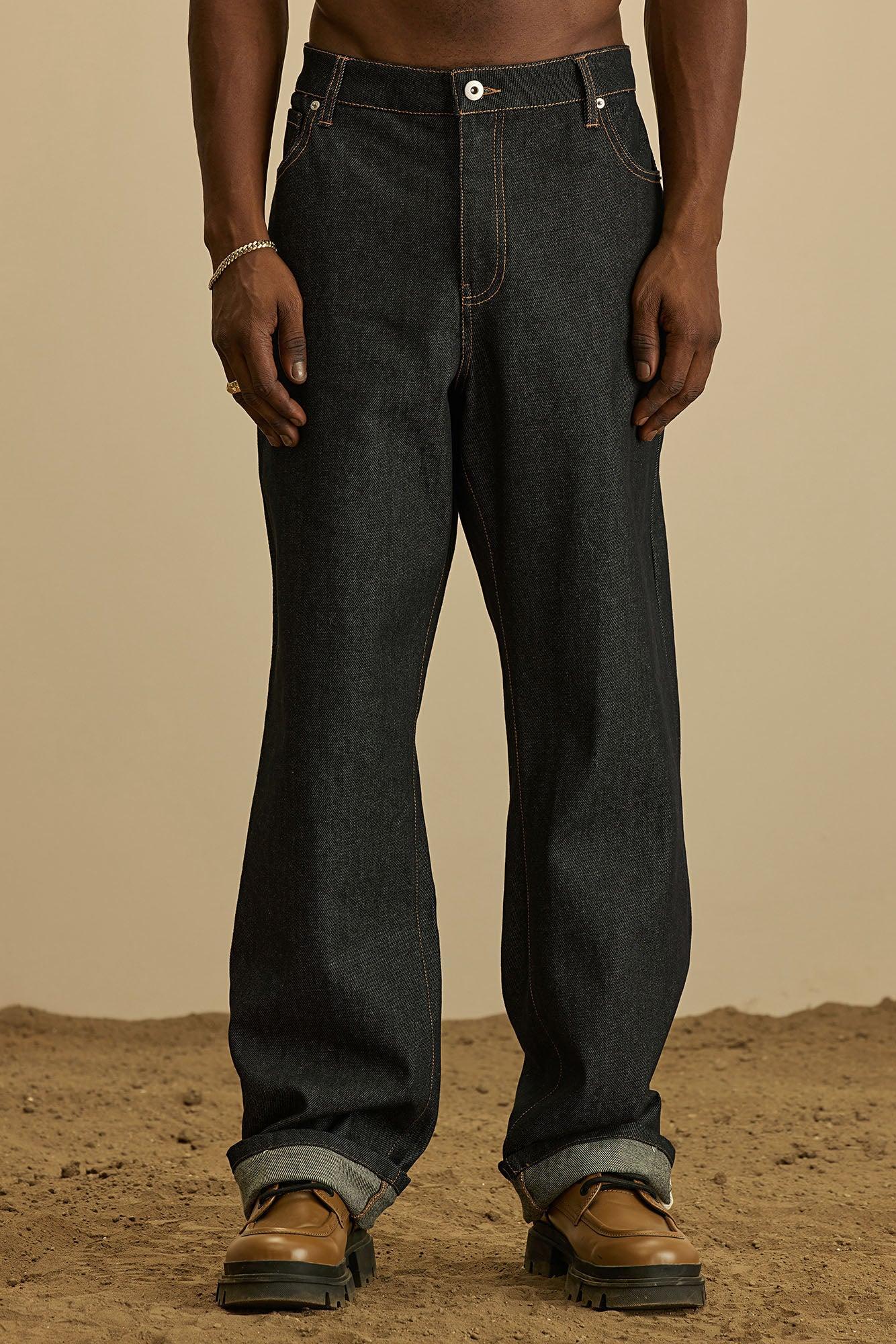 Collin Raw Denim Straight Jeans  - Indigo Product Image