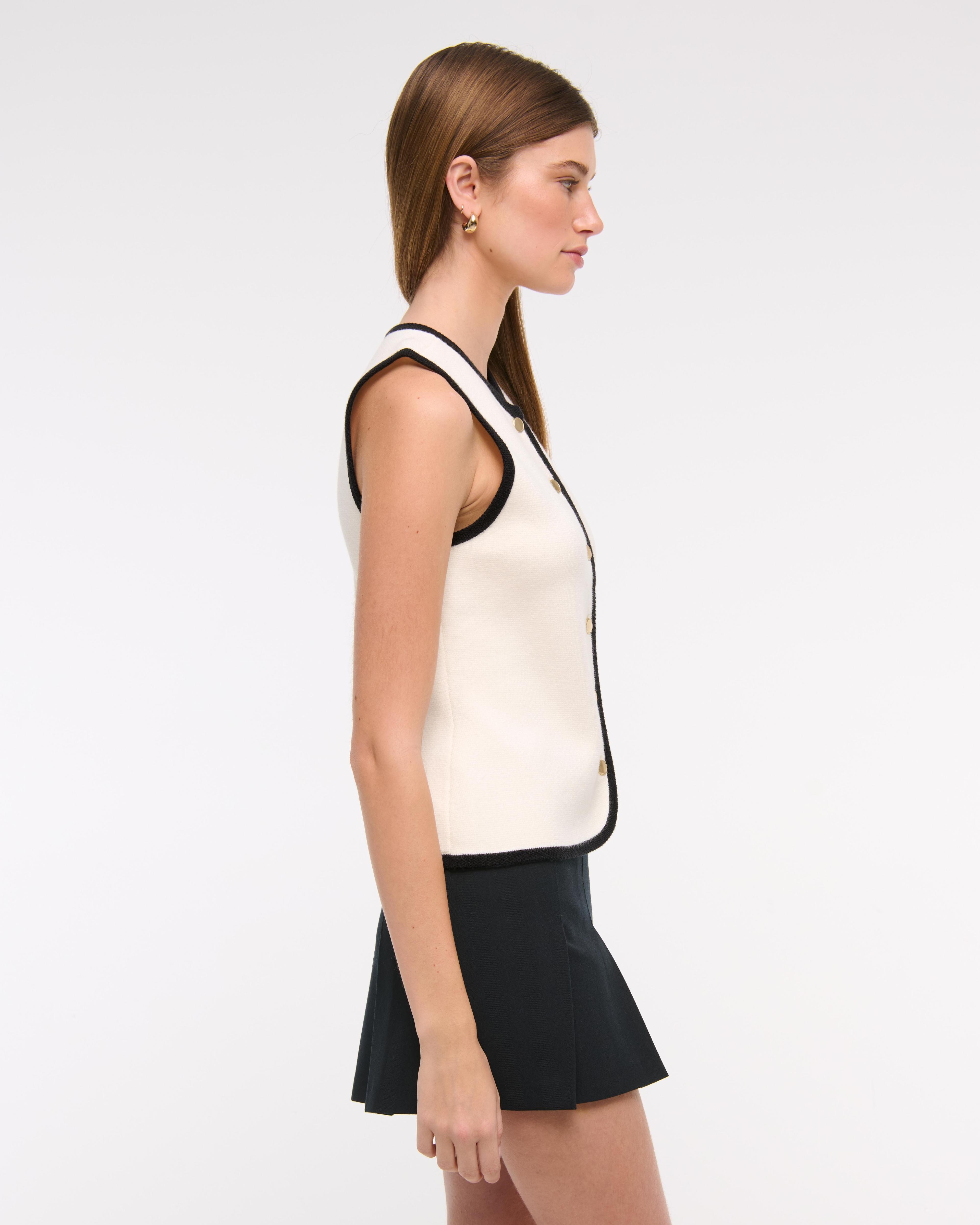 The A&F Mara High-V LuxeLoft Sweater Vest Product Image