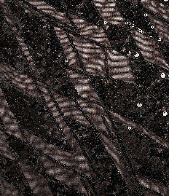 R & M Richards Embroidered Power Mesh Sequin Dress Product Image
