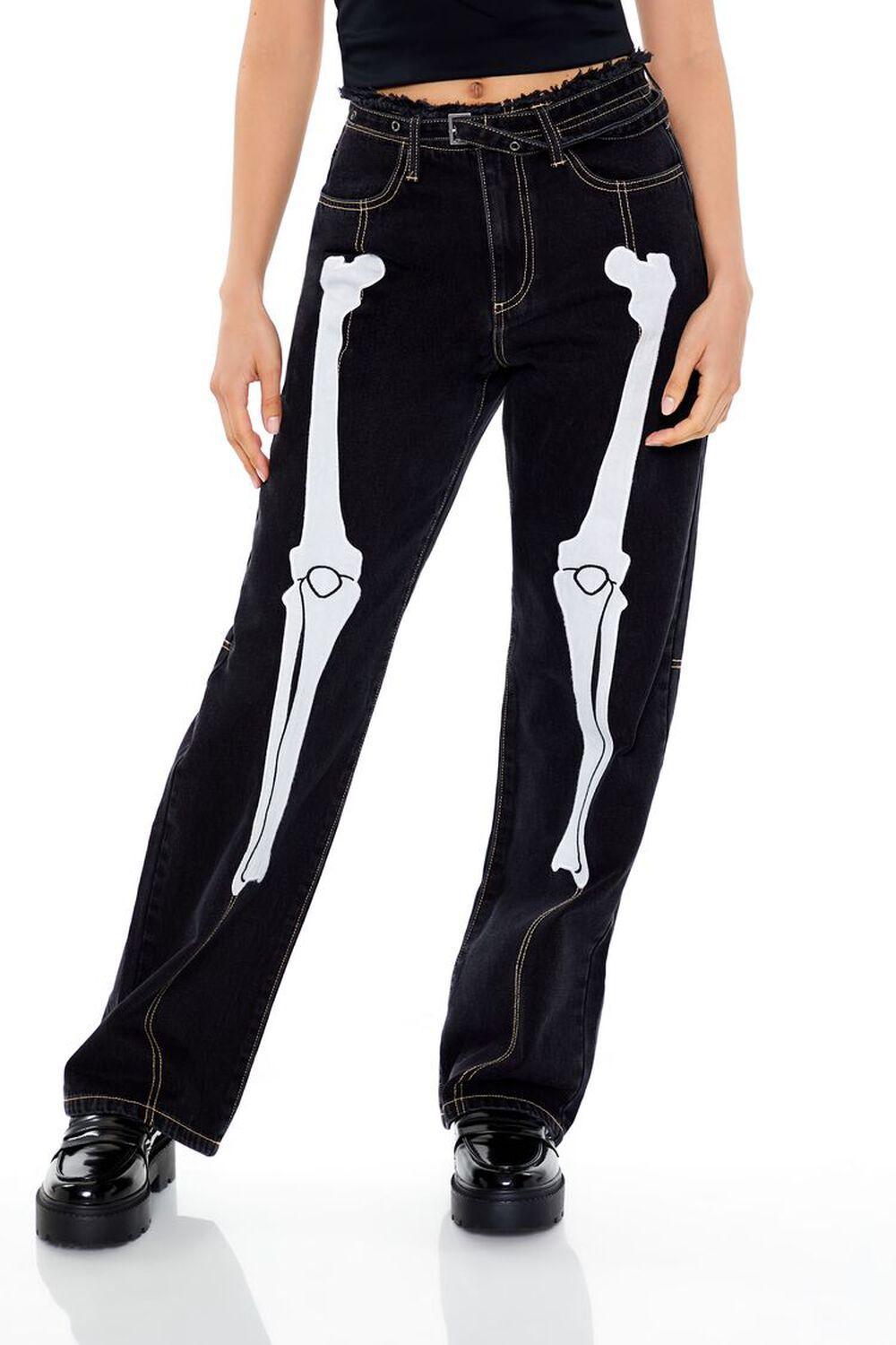 Skeleton High-Rise 90s-Fit Jeans | Forever 21 Product Image