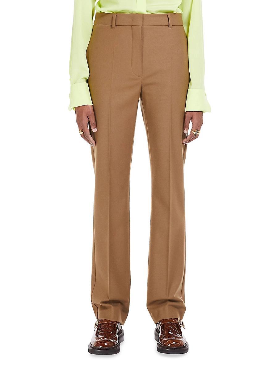 Womens Flannel Straight-Leg Trousers Product Image