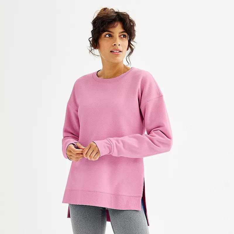 Womens Tek Gear High Slit Ultrasoft Fleece Tunic Pink Grigio Product Image