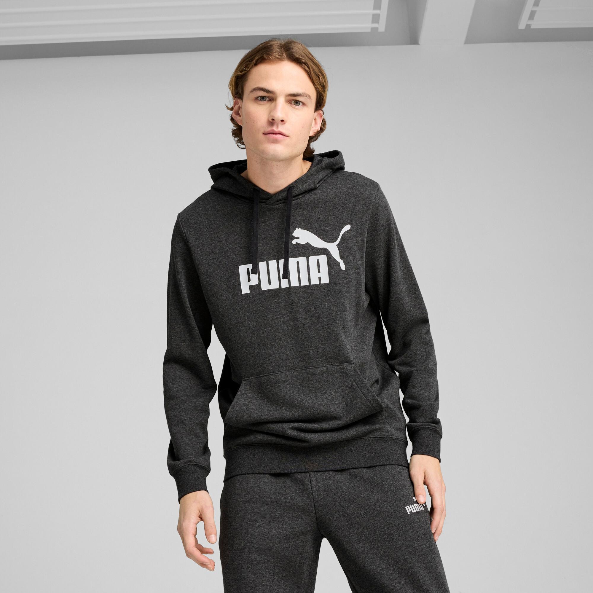PUMA Essentials No. 1 Logo Men's Hoodie in Dark Grey Heather Product Image