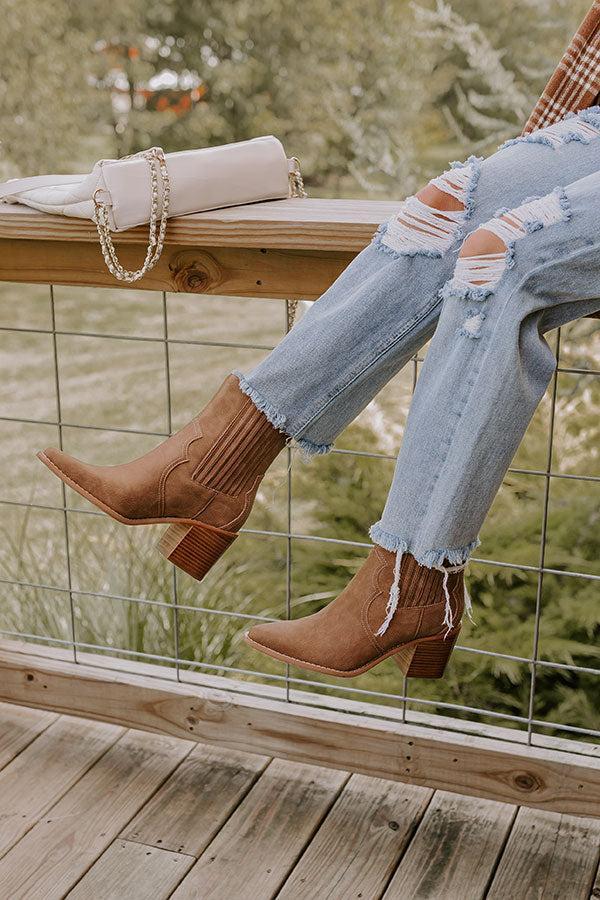 The Oaklynn Faux Nubuck Boot in Brown Product Image