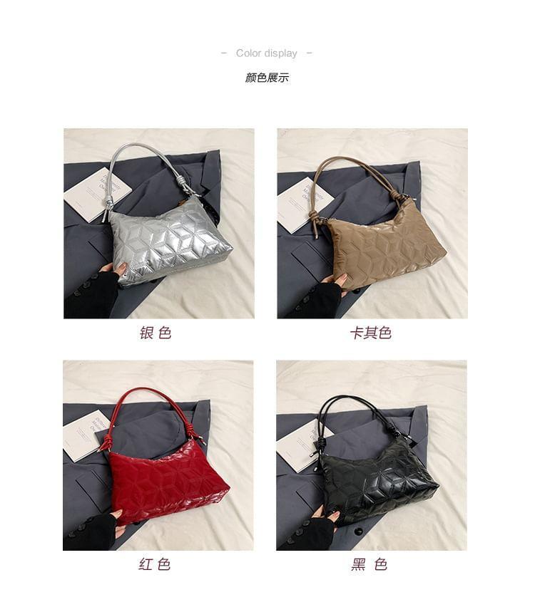 Faux Leather Plain Crossbody Bag Product Image