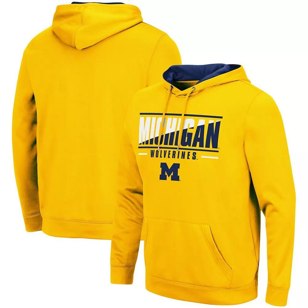 Men's Colosseum Maize Michigan Wolverines Slash Stack 2.0 Pullover Hoodie,  Product Image