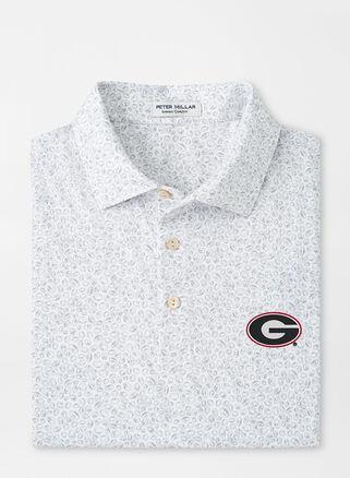 Peter Millar Mens Georgia Blitz Performance Polo | Color: White / Gale Grey | Size: S | UGA Product Image