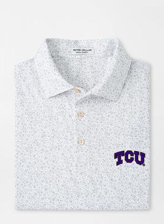 Peter Millar Mens TCU Blitz Performance Polo | Color: White / Gale Grey | Size: S Product Image