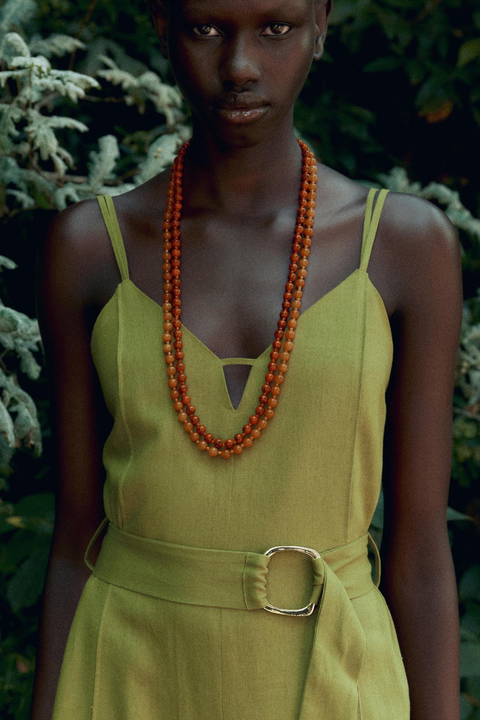 WIDE-LEG STRAPPY LINEN JUMPSUIT Product Image