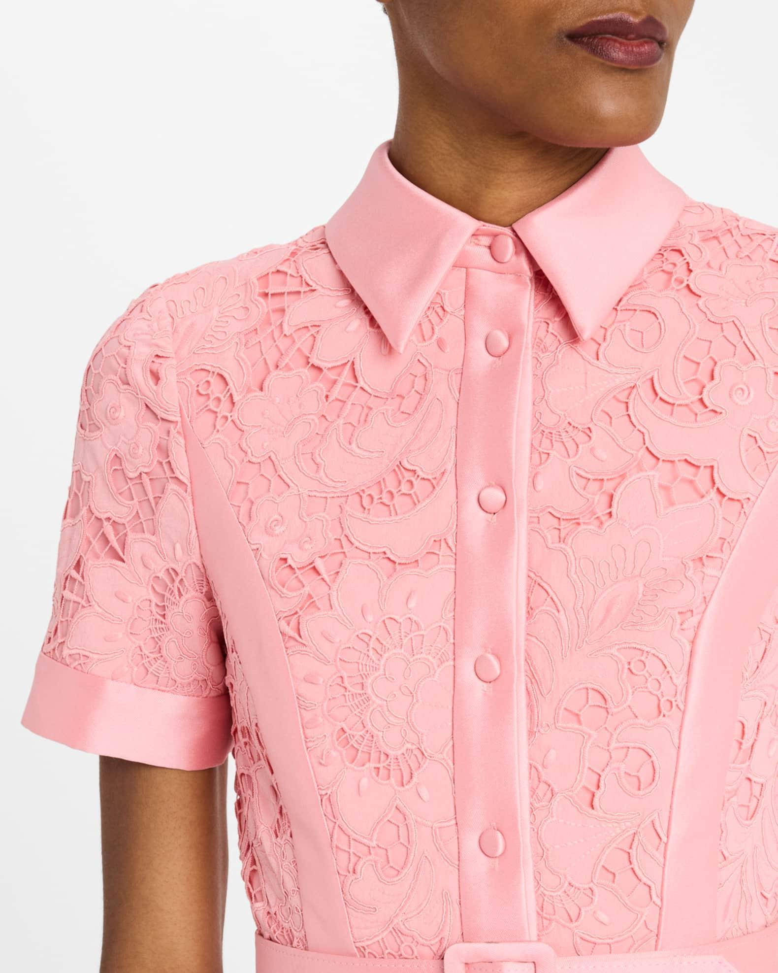 Embroidered Floral Lace Midi Dress Product Image