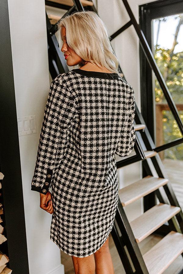 Big City Dreams Houndstooth Mini Dress in Black Product Image