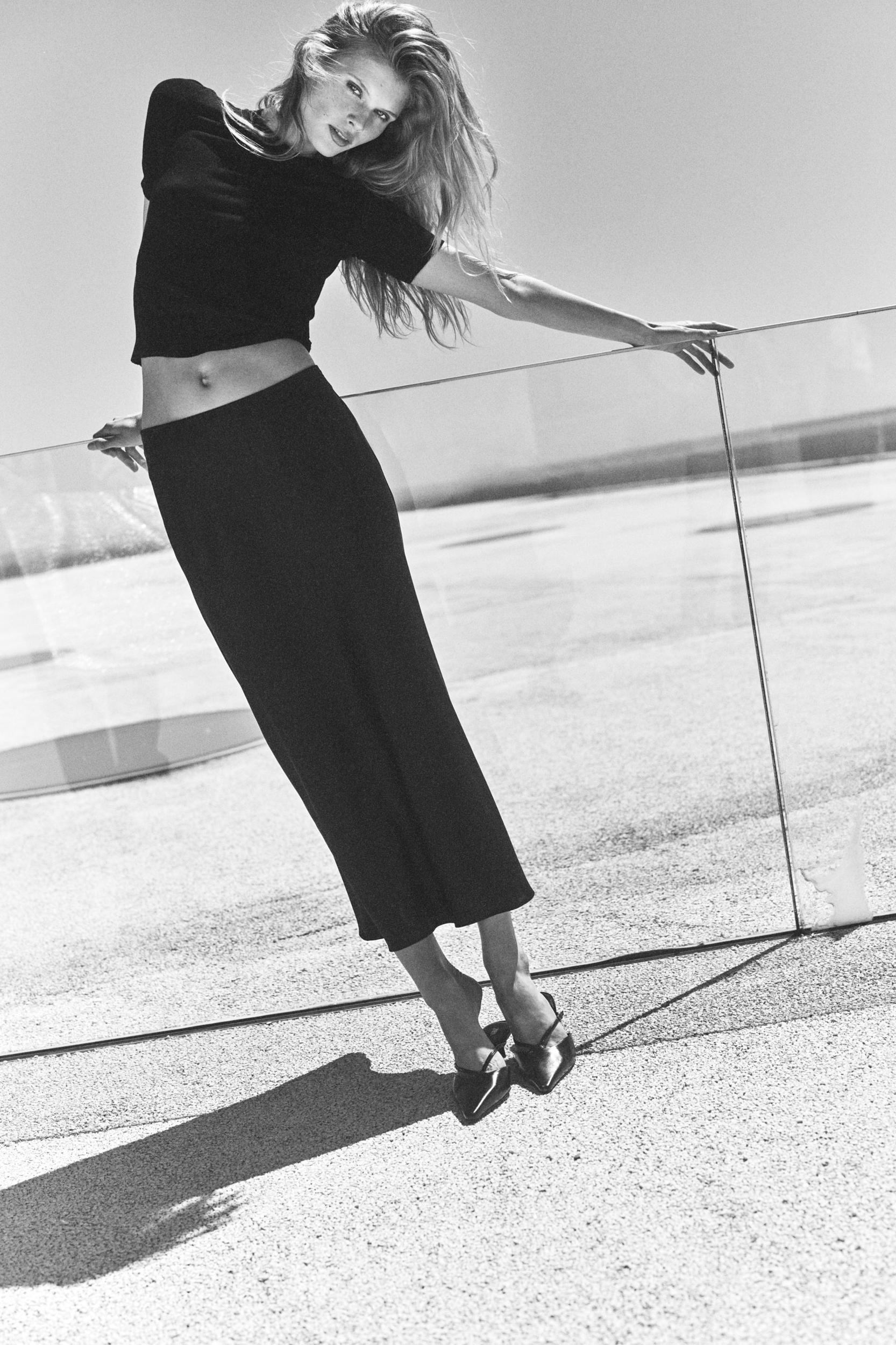 SATIN MIDI SKIRT Product Image