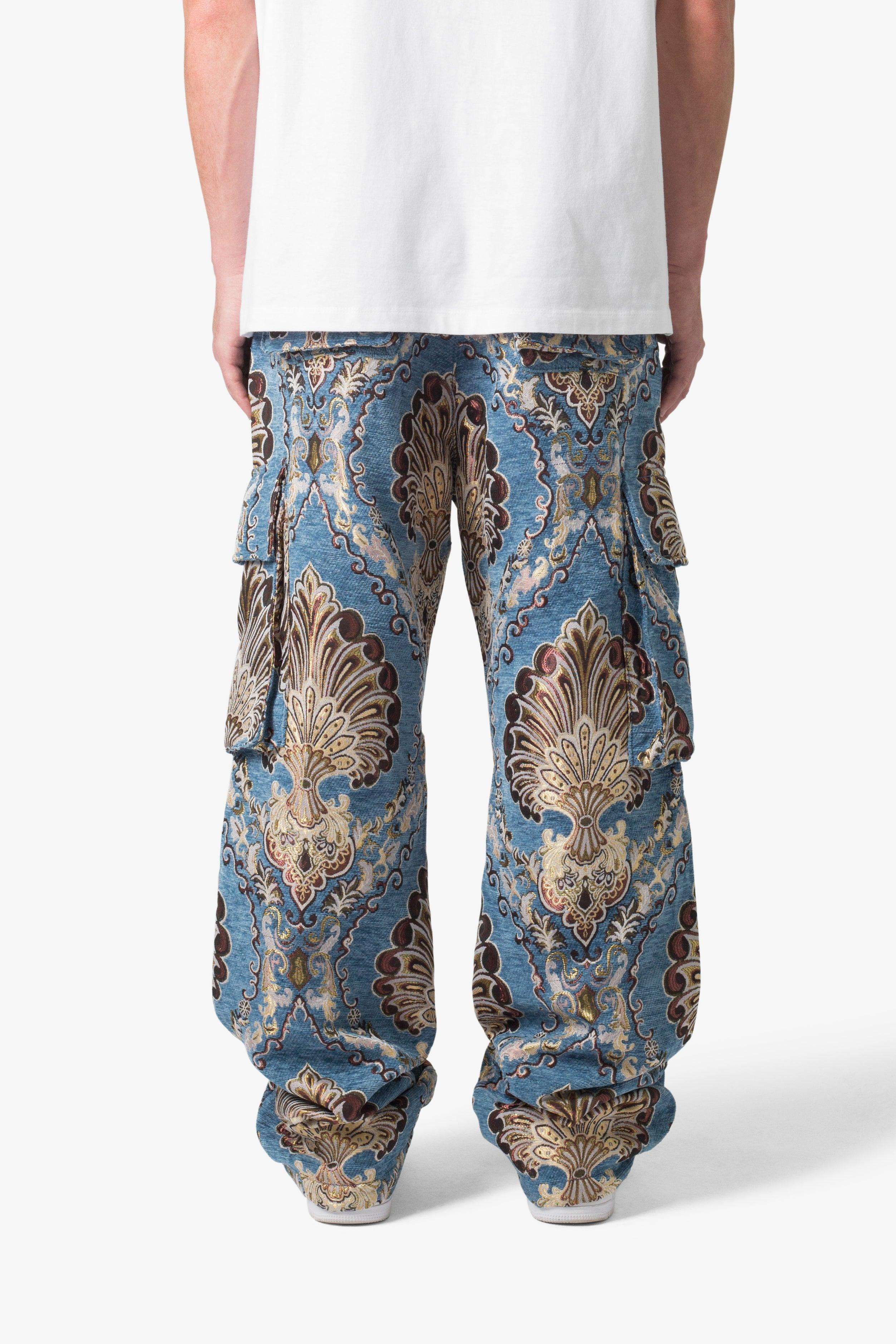 Ultra Baggy Jacquard Floral Cargo Pants - Multi Floral Product Image