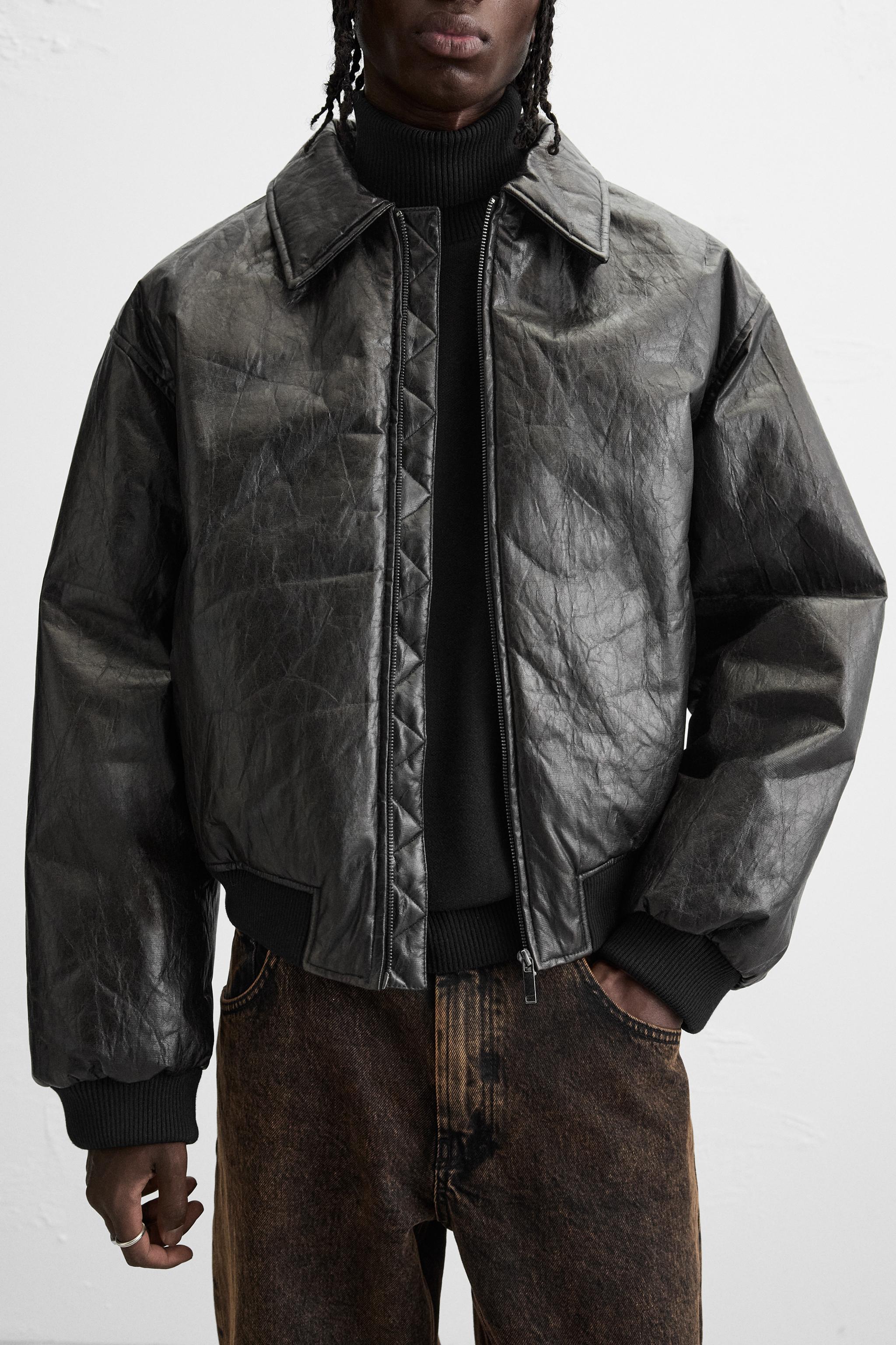 FAUX LEATHER PADDED JACKET Product Image