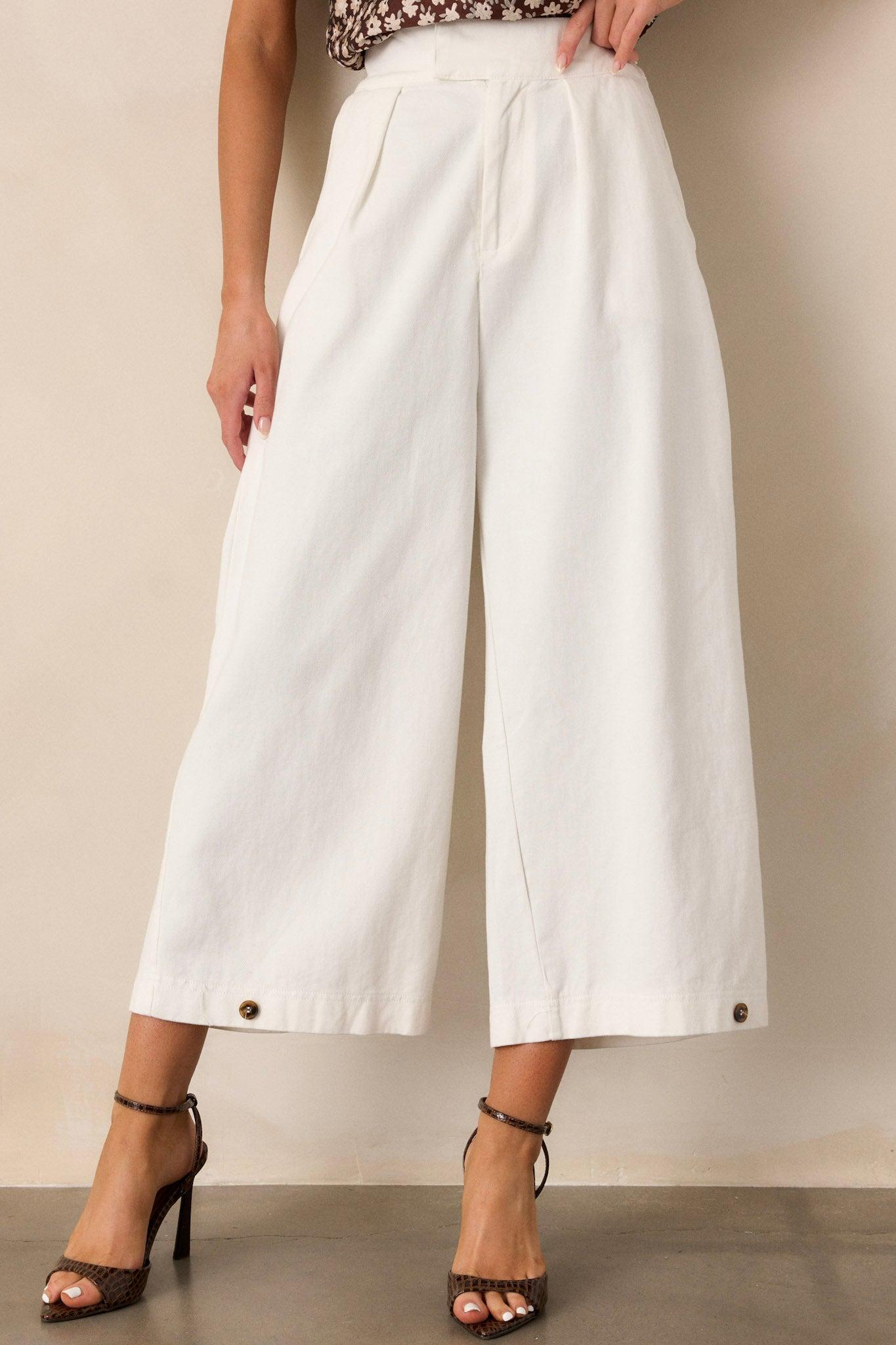 Coastal Comfort Cotton Ivory Pants Product Image