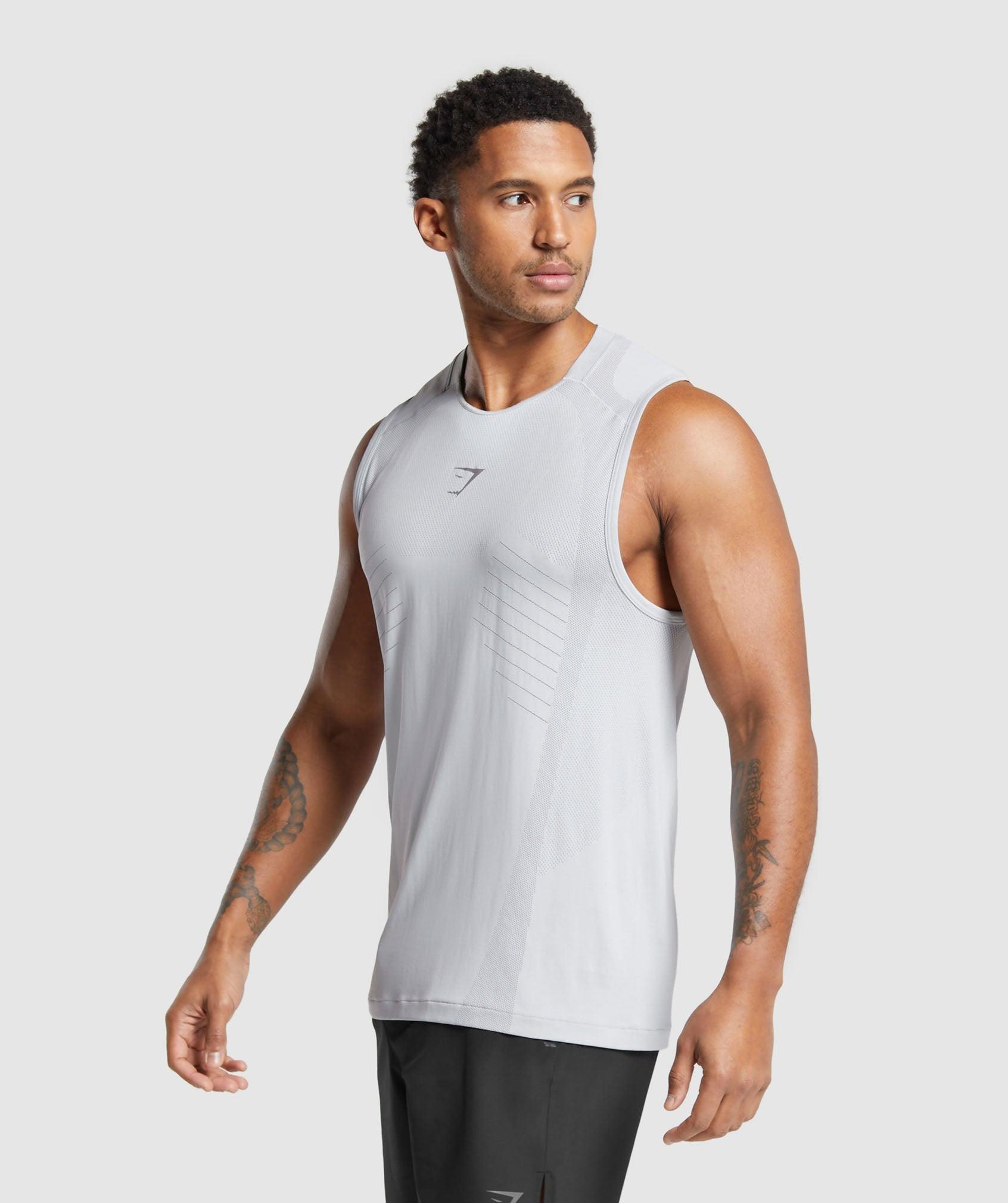 Gymshark Apex Seamless Tank - Light Grey/Medium Grey Male Product Image