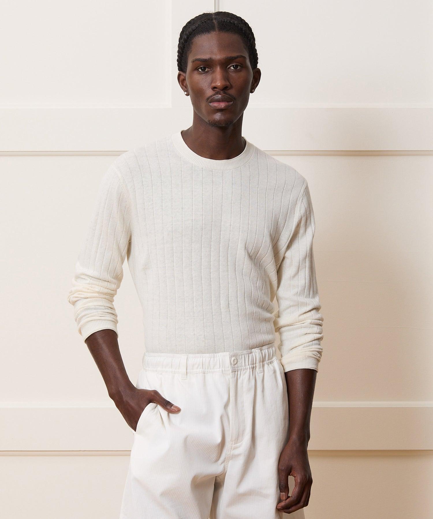 Lightweight Linen-Cotton Crewneck Sweater Product Image