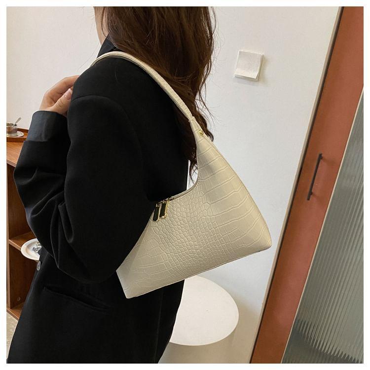 Plain Crocodile Grain Shoulder Bag Product Image