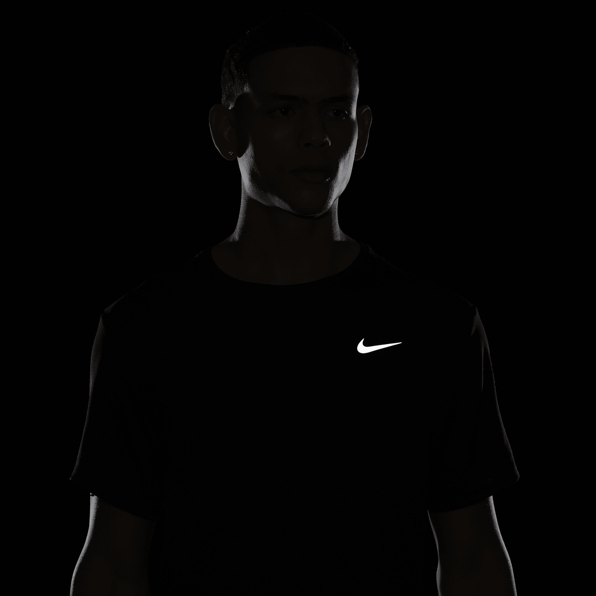 Nike Mens Miler Dri-FIT UV Short-Sleeve Running Top | DV9315-010 Product Image