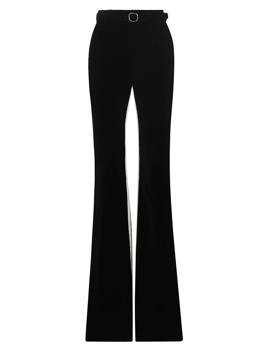 Womens Velvet Belted Suiting Pants Product Image