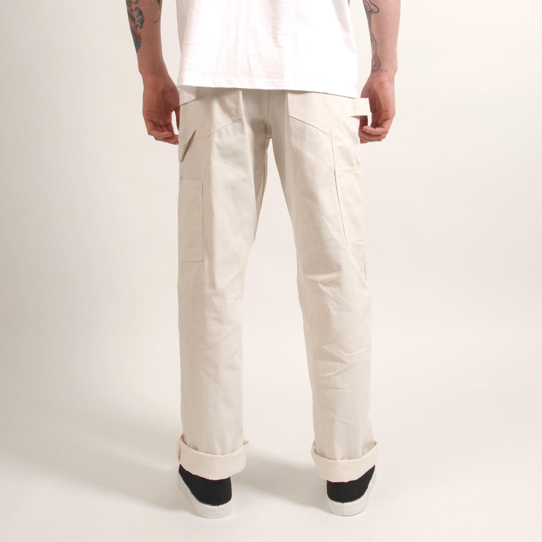 Ace Drop Cloth Tradesman Carpenter Pants - White Product Image