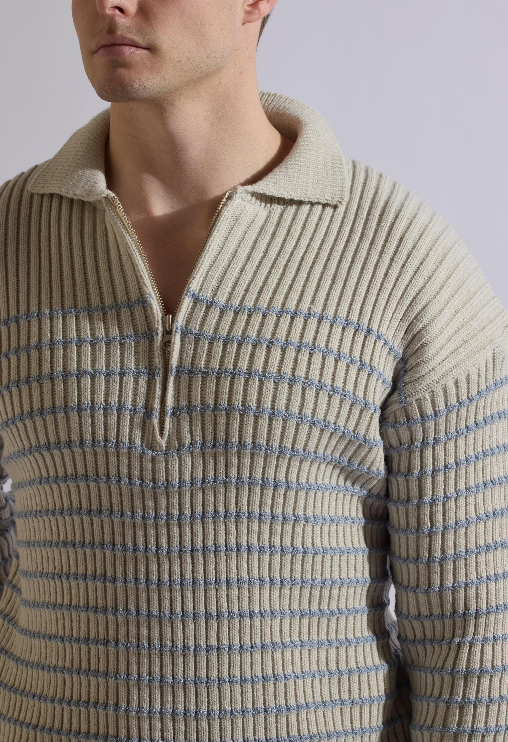 Hudson Half-Zip Sweater in Grey Product Image