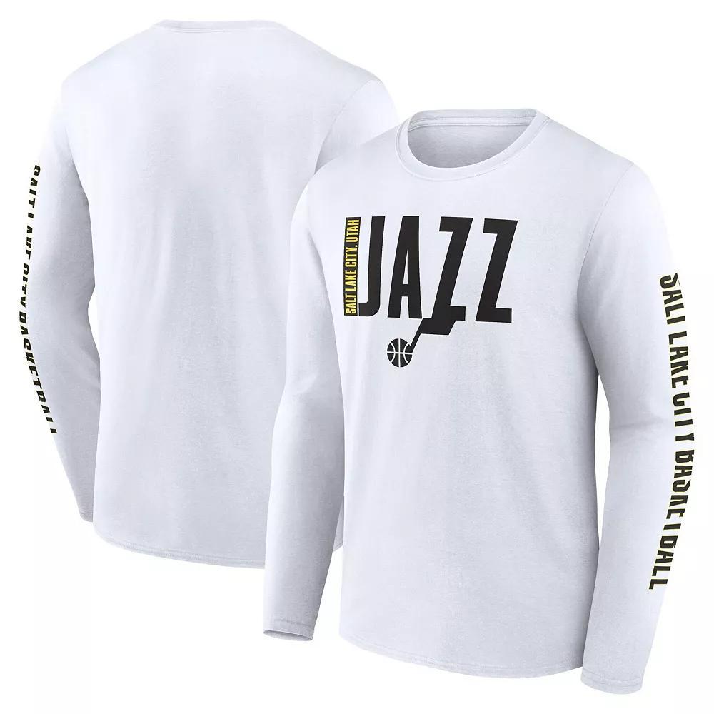 Men's White Utah Jazz Vision Long Sleeve T-Shirt,  Product Image