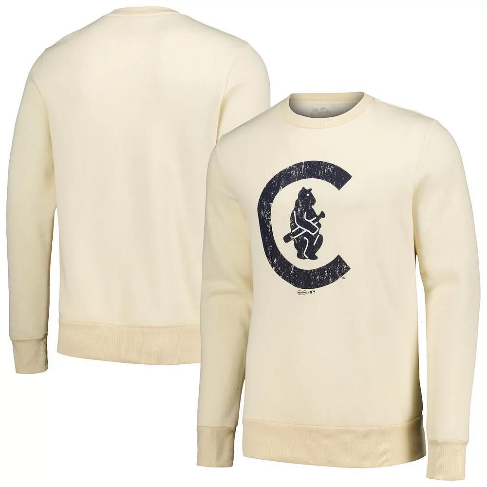 Men's Majestic Threads Oatmeal Chicago Cubs Fleece Pullover Sweatshirt, Size: XL, Team Product Image