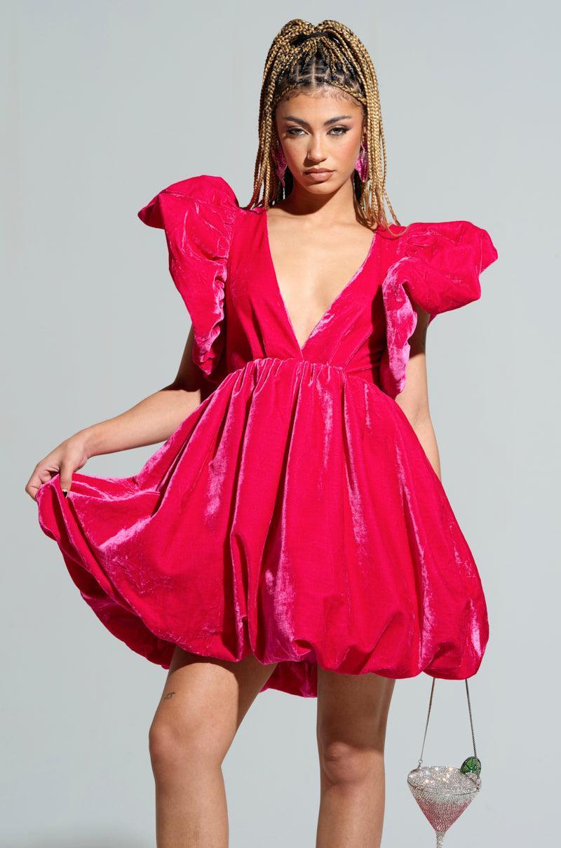 BELLE OF THE BALL VELVET MINI DRESS Product Image