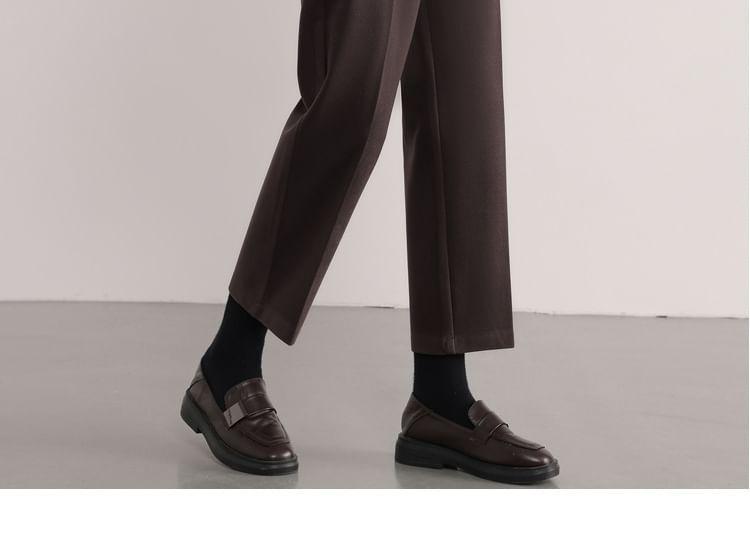 High Rise Plain Cropped Tapered Pants Product Image