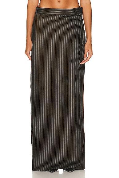 Jean Paul Gaultier Tennis Stripes Low Waist Trouser Skirt in Brown Product Image