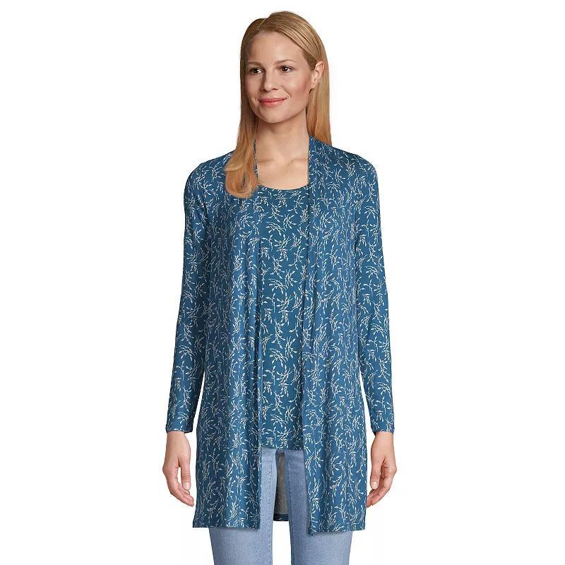 Women's Lands' End Draped Long Open-Front Cardigan,  Product Image
