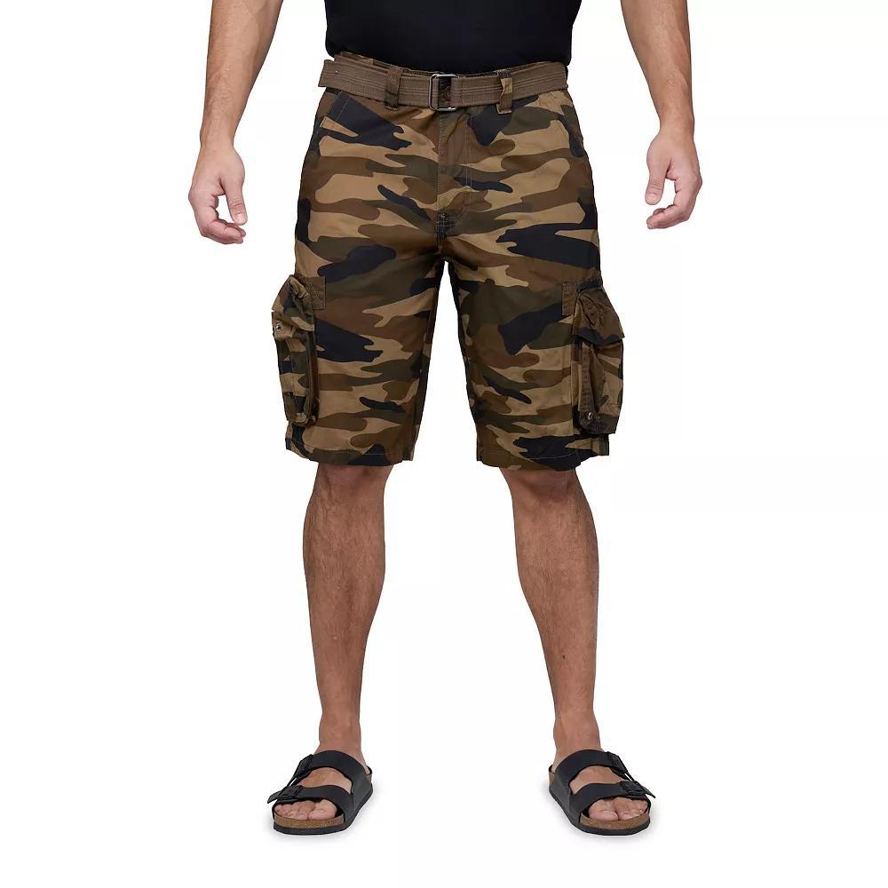 Men's RAW X by Xray Regular-Fit Belted Cargo Shorts, Size: 32, Brown Camo Product Image