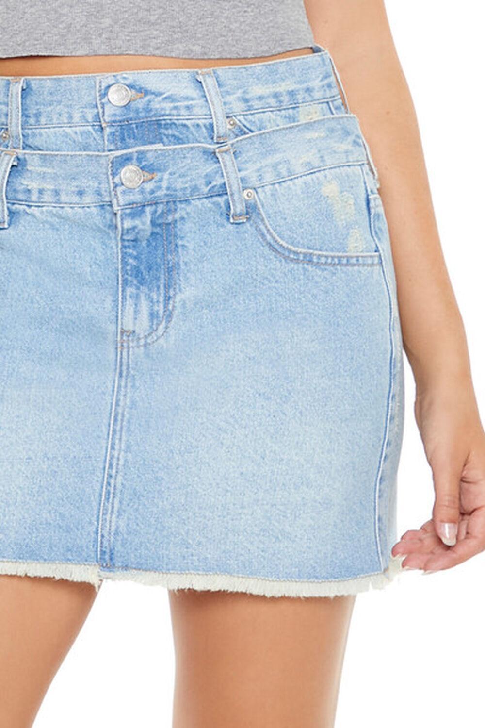 Layered Denim Mini Skirt | Forever 21 Product Image