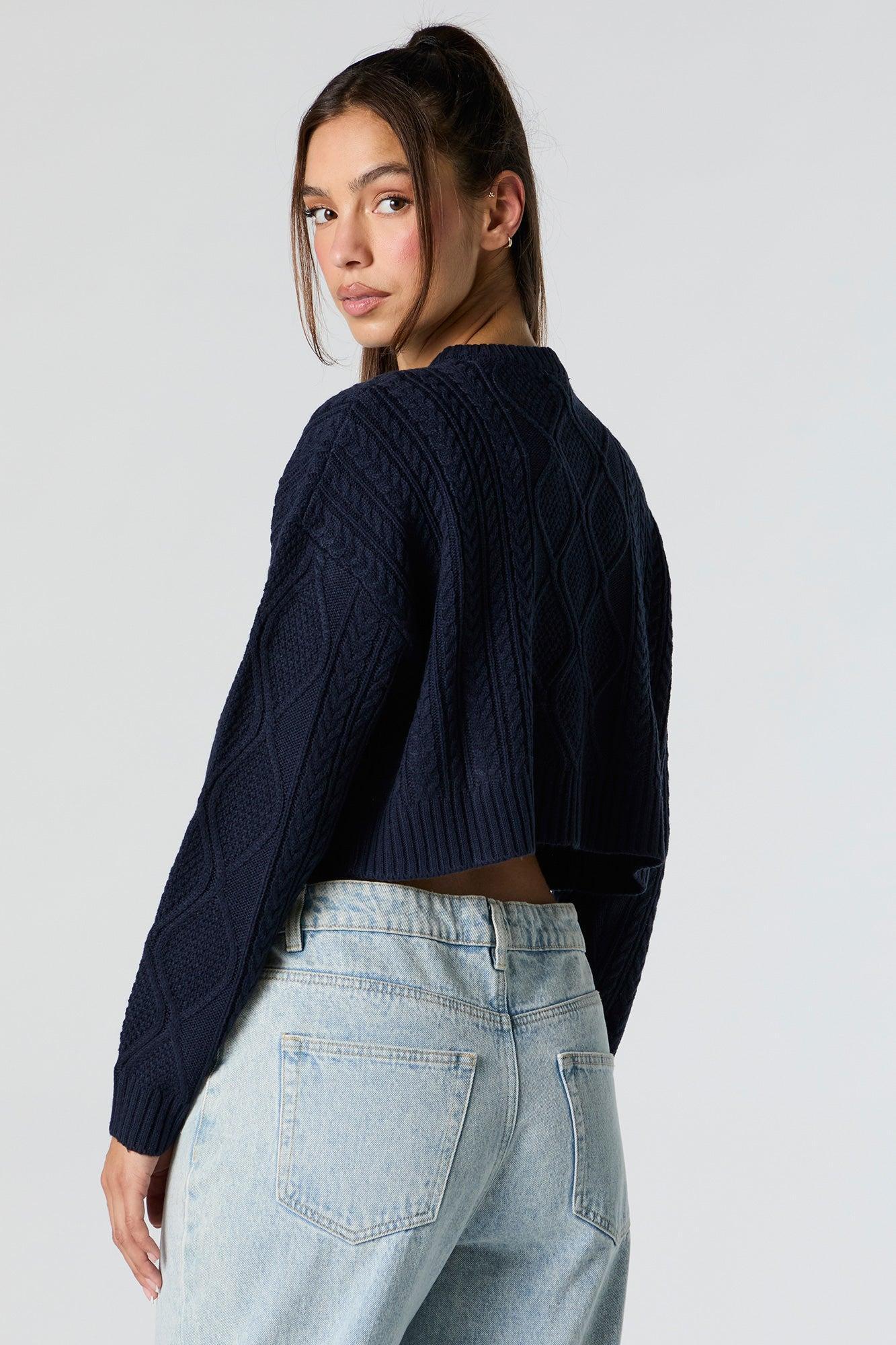 Cable Knit Cropped Sweater Female Product Image